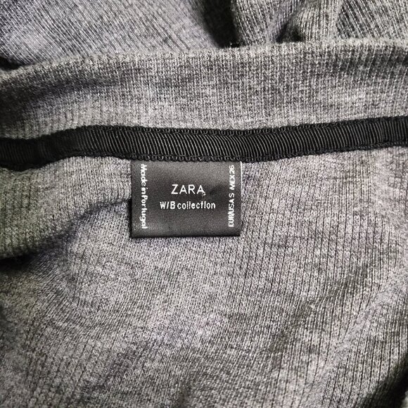 Zara W/B Gray Silver Metallic Knit Top Sweater Sz S - Picture 4 of 8